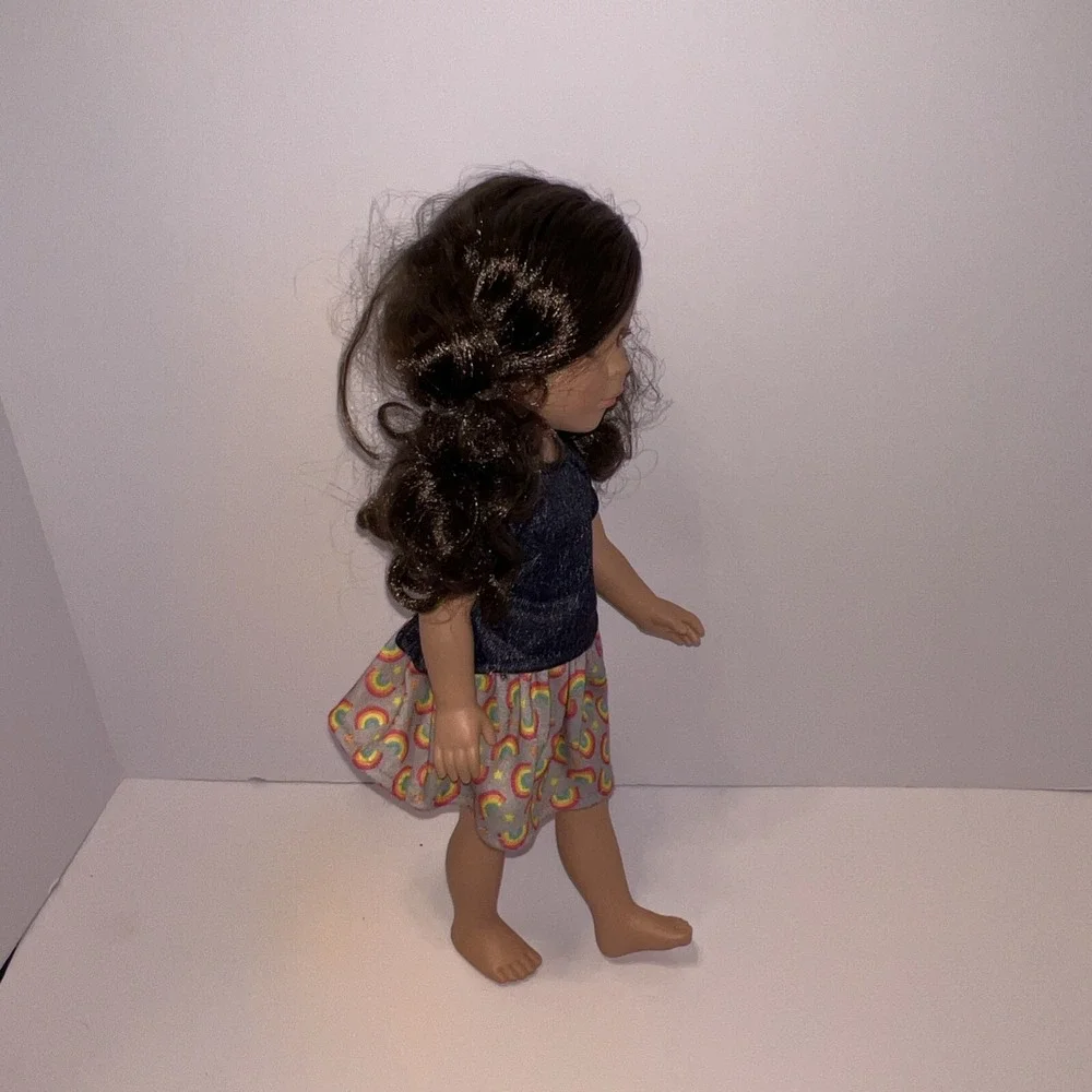CITITOY 2016 Brown Hair Brown Eyes Vinyl 15 Inch Doll w Shirt And Skirt
